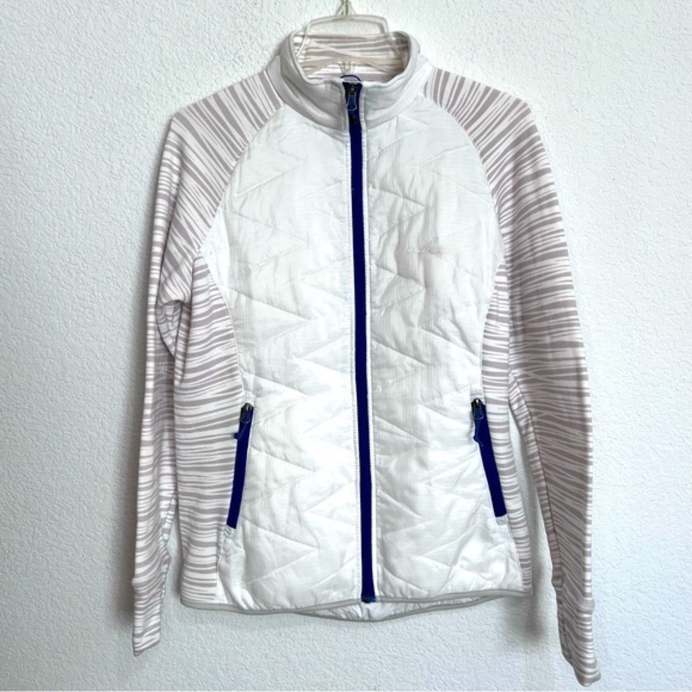 Avalanche White & Gray Zebra Stripe Quilted Performance Jacket Large